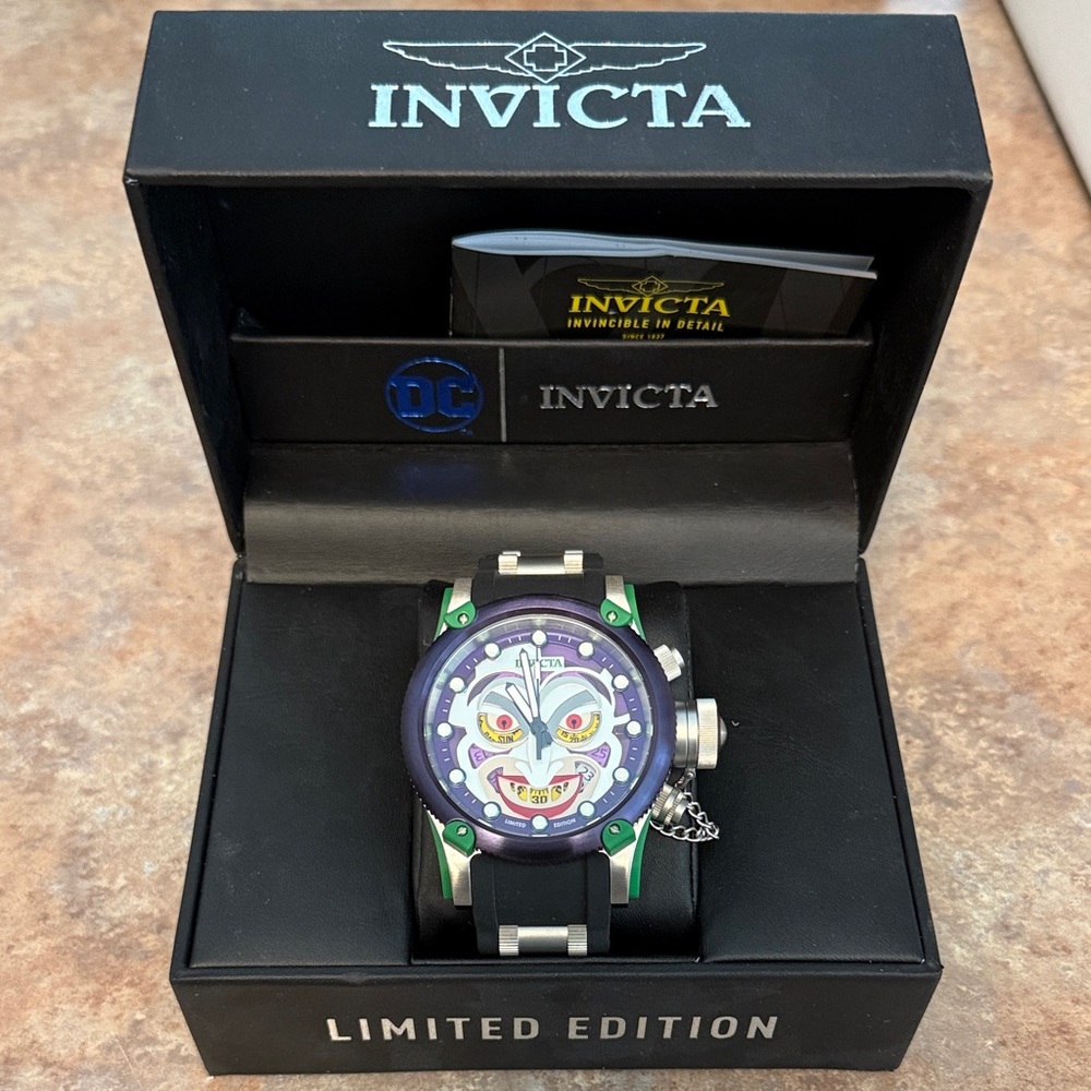 Invicta Limited Edition Watch with Purple and Green Face, Joker